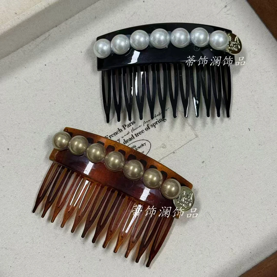 满钻珠珠款倒插梳碎发发夹