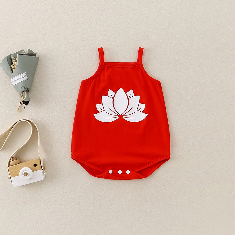 童泰【断码】2025男女宝宝新款哪吒同款魔童降世莲花图案肚兜薄款