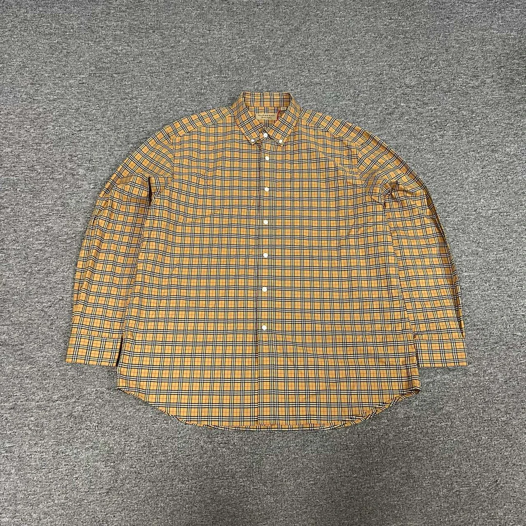 99新 BURBERRY/博柏利 巴宝莉 经典格纹 长袖衬衫 XXXL码