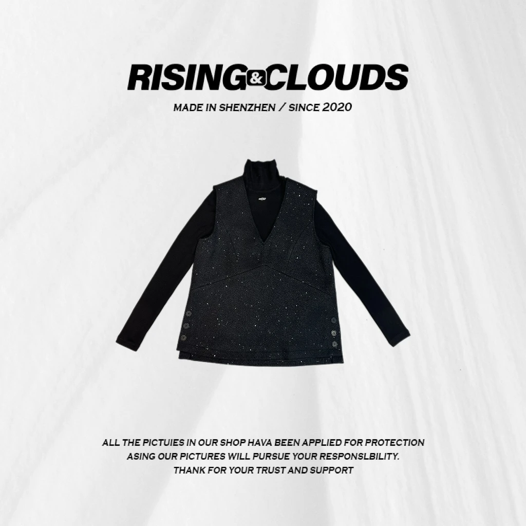 RISING&CLOUDS小法【听意】保暖休闲高领打底马甲两件套120317GT