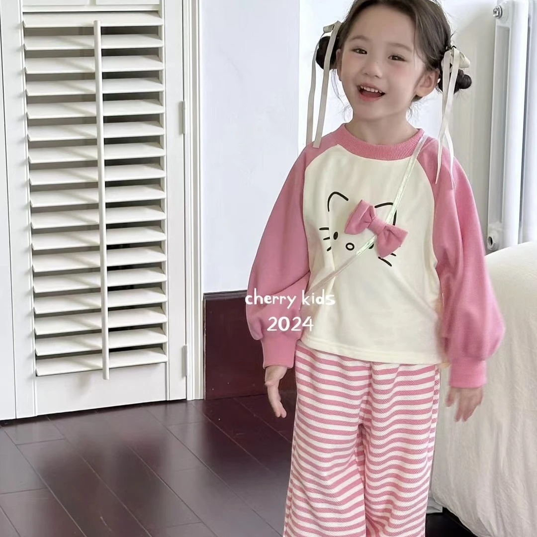 女童秋装套装幼儿园必备Kitty卫衣洋气甜美可爱时髦两件套