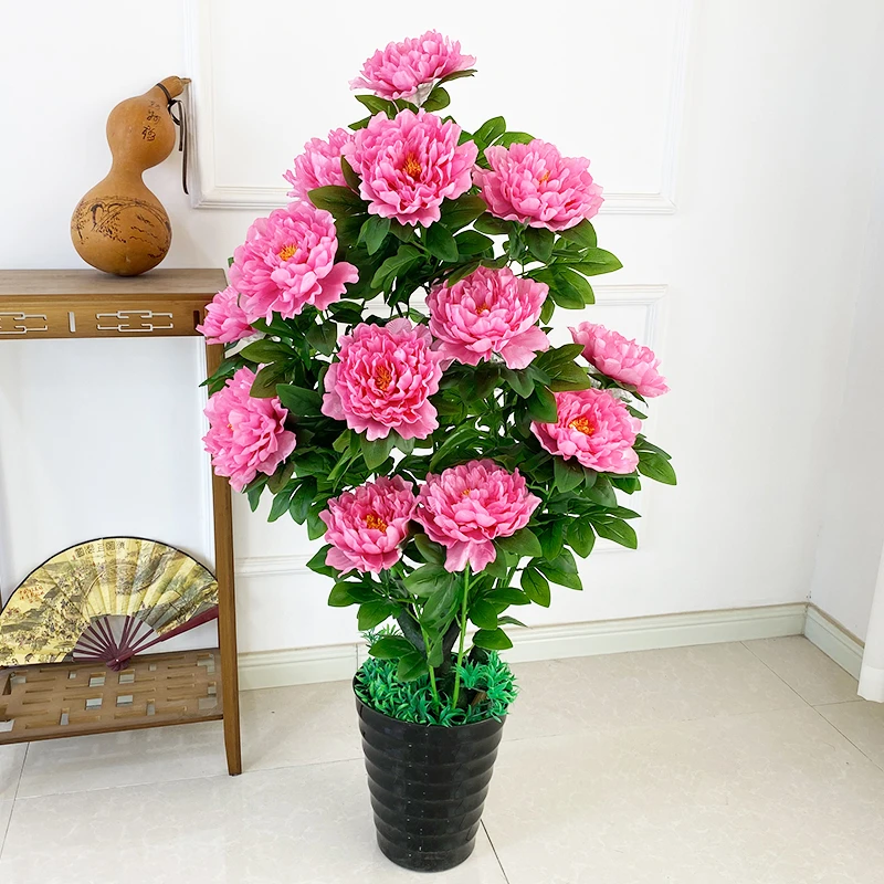 仿真植物盆景牡丹室内装饰大型落地盆栽仿真树假树仿真花仿生绿植