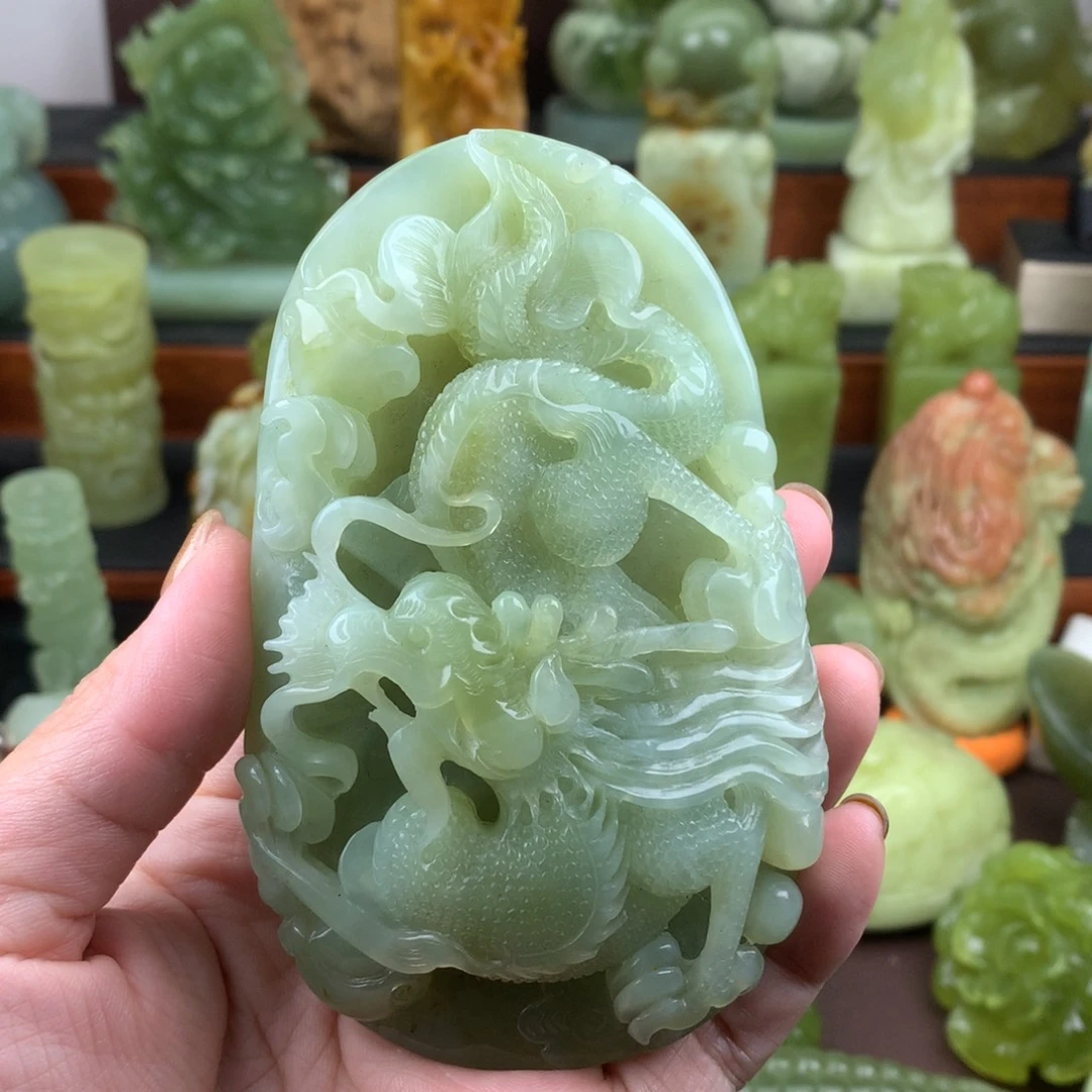 岫玉未镶嵌手把件