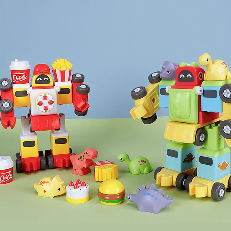 儿童拧螺丝玩具拼装积木组装恐龙汉堡小火车组合益智小男孩4到6岁