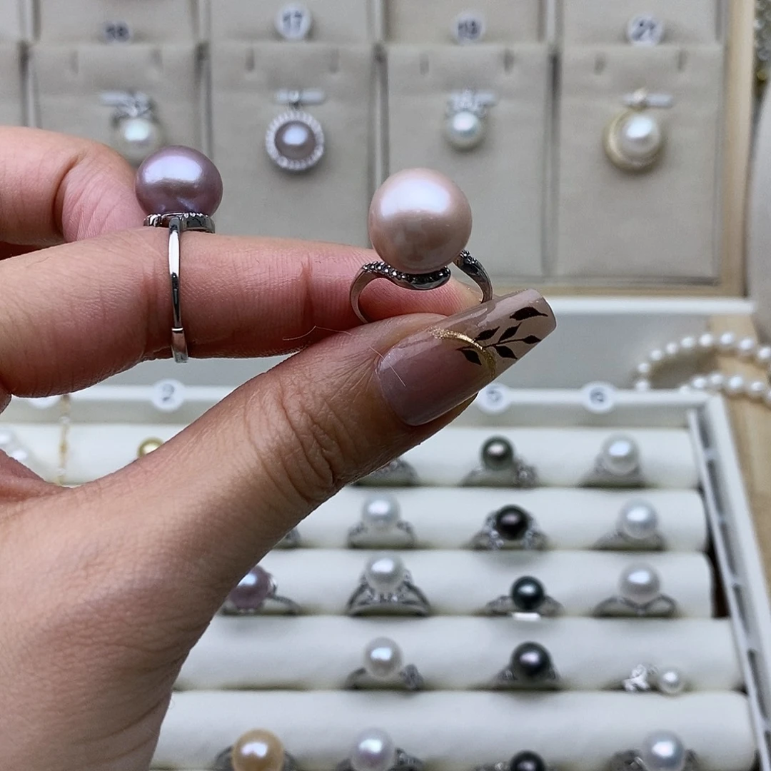 c***r海水珍珠戒圈银S925镶嵌