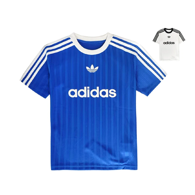 Adidas阿迪达斯儿童装25夏新款男女大童三叶草透气运动短袖JC7310