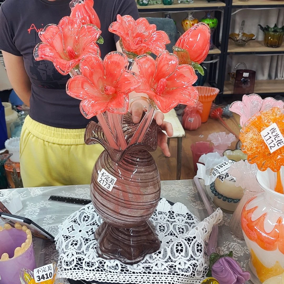 千***子6花1瓶 家悦琉璃工艺品瓶不完美