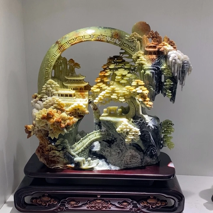 未镶嵌蛇纹石玉（覆膜）珠宝奇石