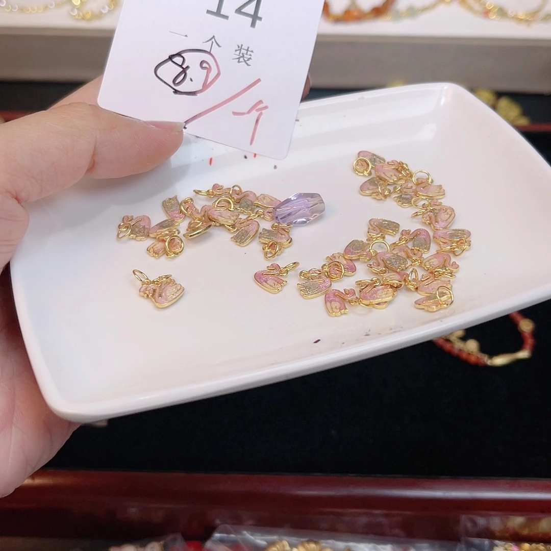 紫晶珠宝半成品银S925镀金镶嵌14