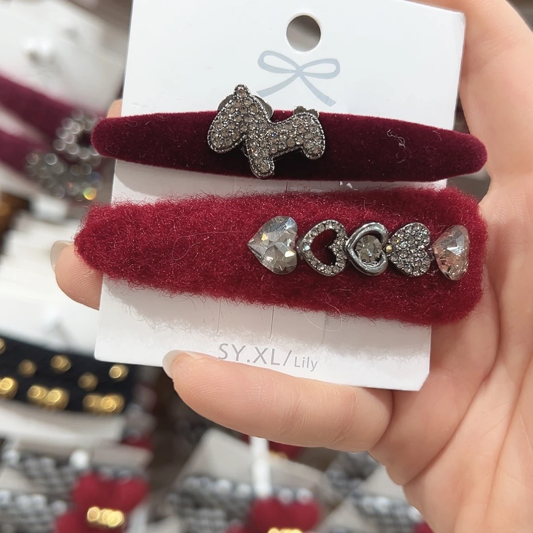 非金属红色小马爱心对夹