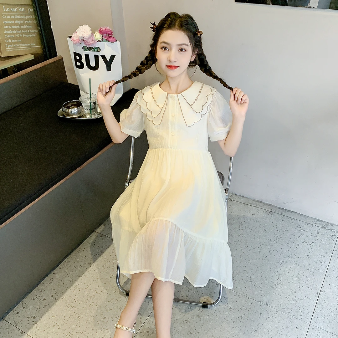 女童夏装连衣裙2025新款小女孩夏季公主裙百搭女大童时髦X61231