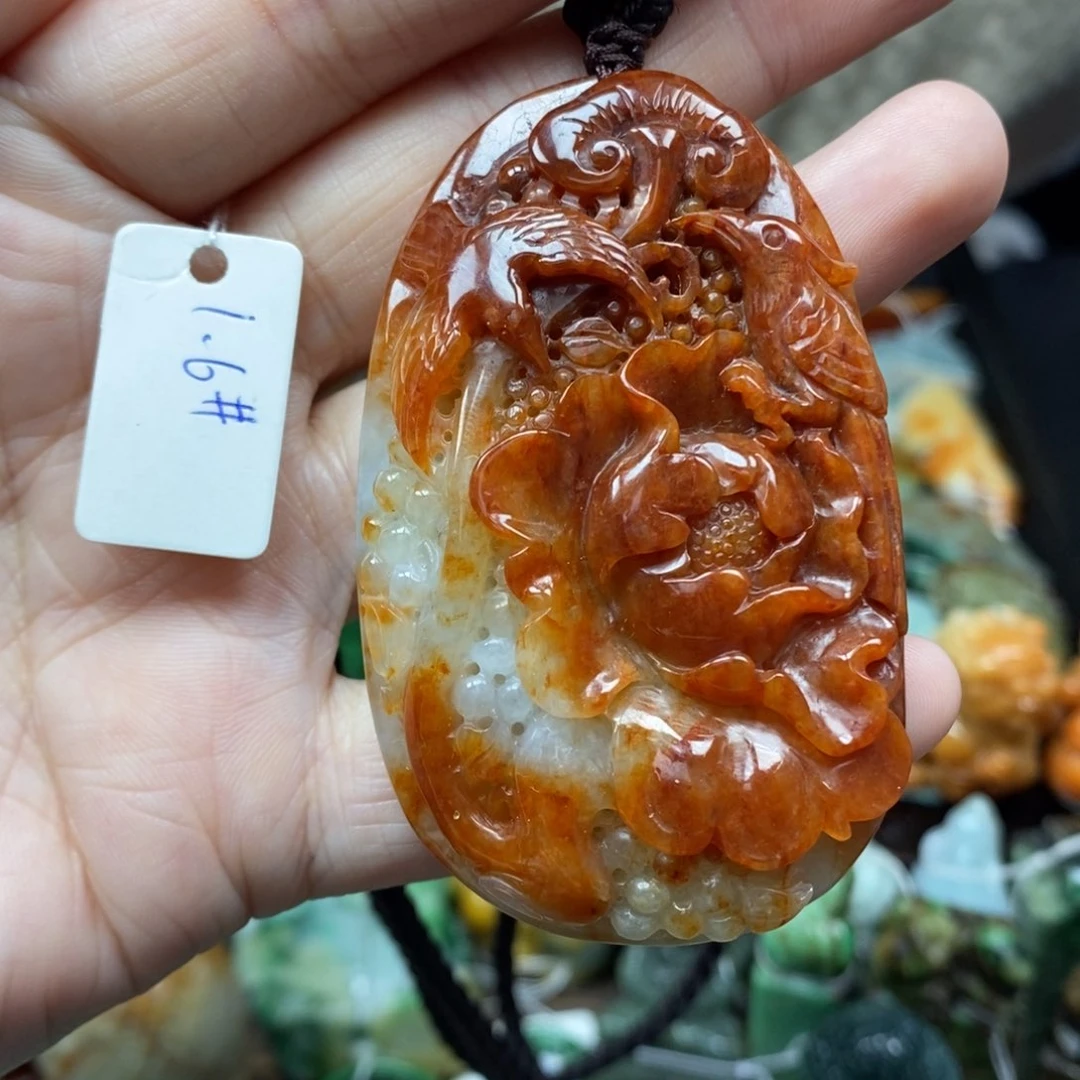 翡翠颈饰未镶嵌花开富贵24号