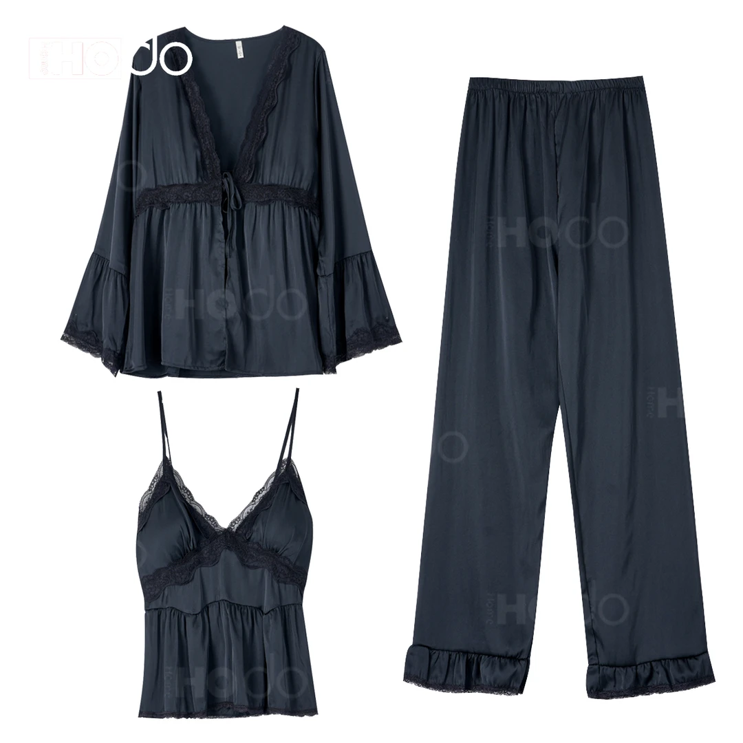 【倩楠同款】红豆 法式感三件套带胸垫家居服