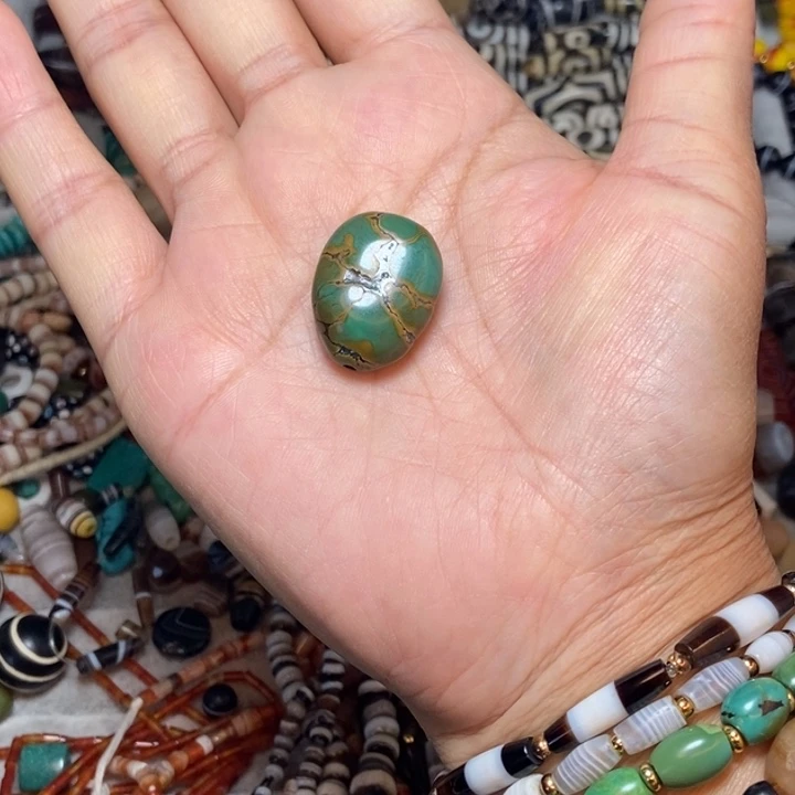 浩***袅纯铜石英石藏地密码藏传古珠珠