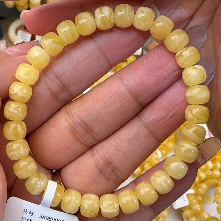 蜜蜡未镶嵌手串虎皮妖花老型手串
