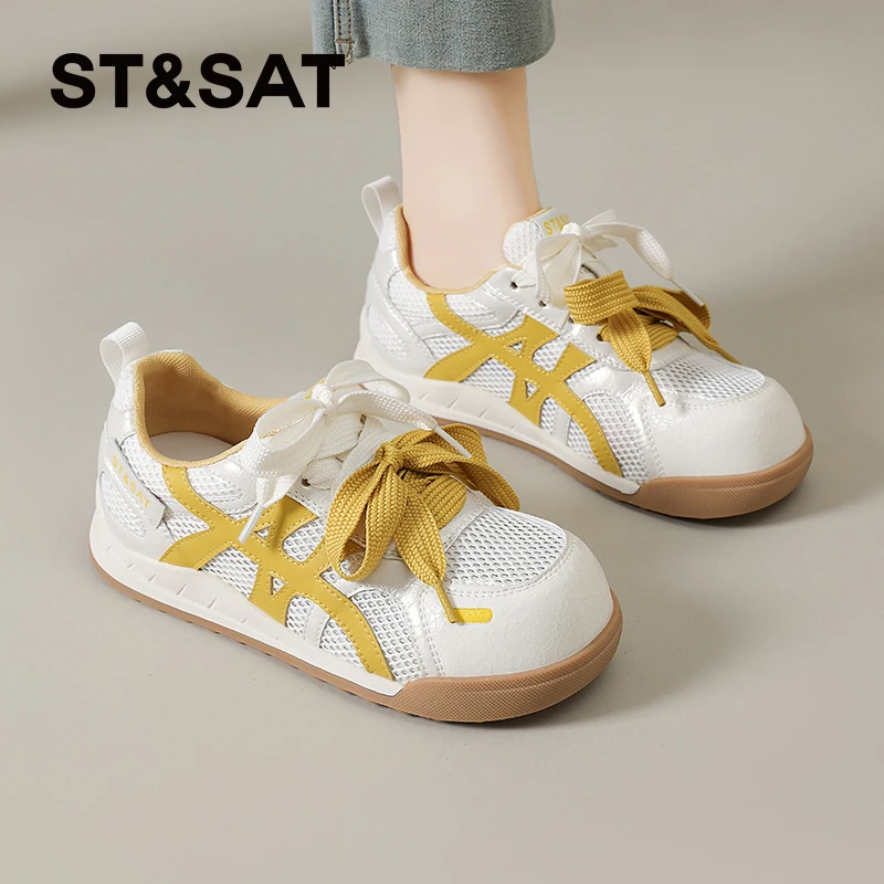 星期六百搭运动鞋透气2025新款夏季小众女鞋复古港风休闲阿甘鞋女