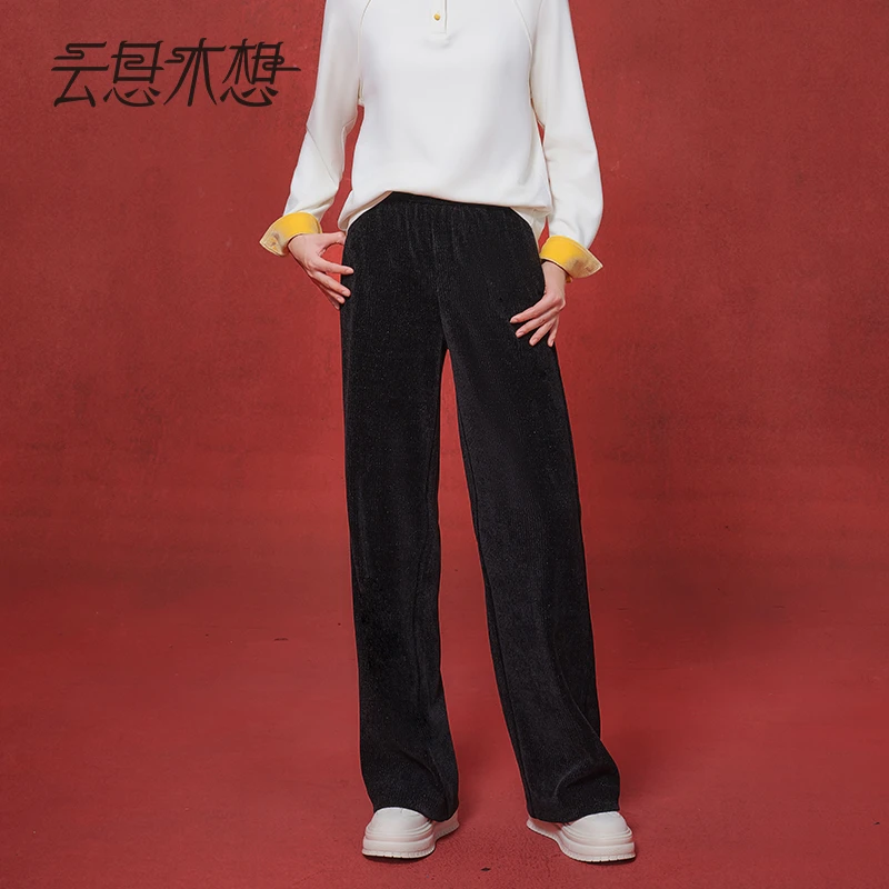 Ysimo-X云思木想 仙姿玉暖 新款时尚橡筋腰百搭直筒休闲裤14200
