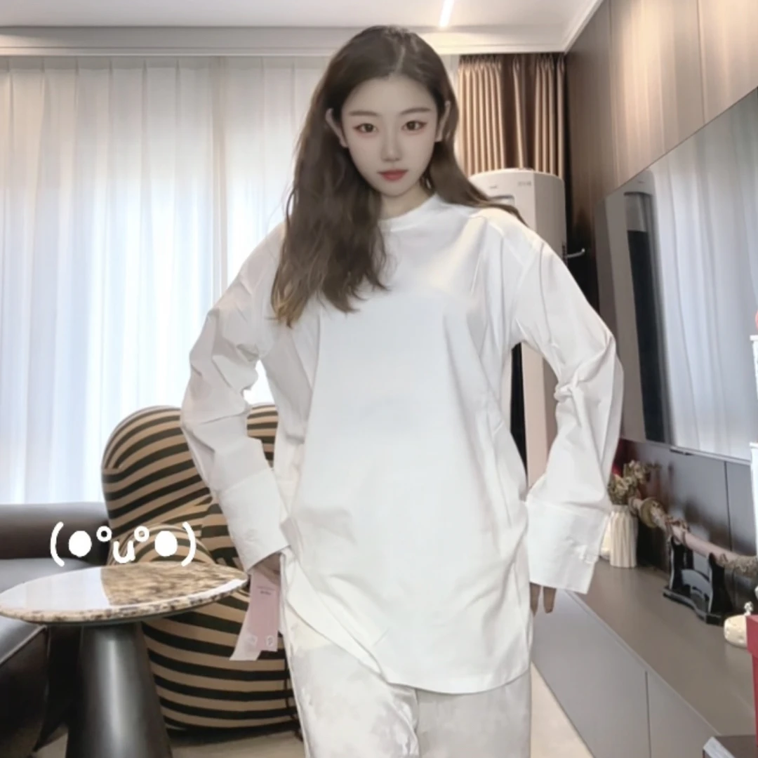 「8976」新中式上衣中式衫提花棉T宽松减龄气质显瘦