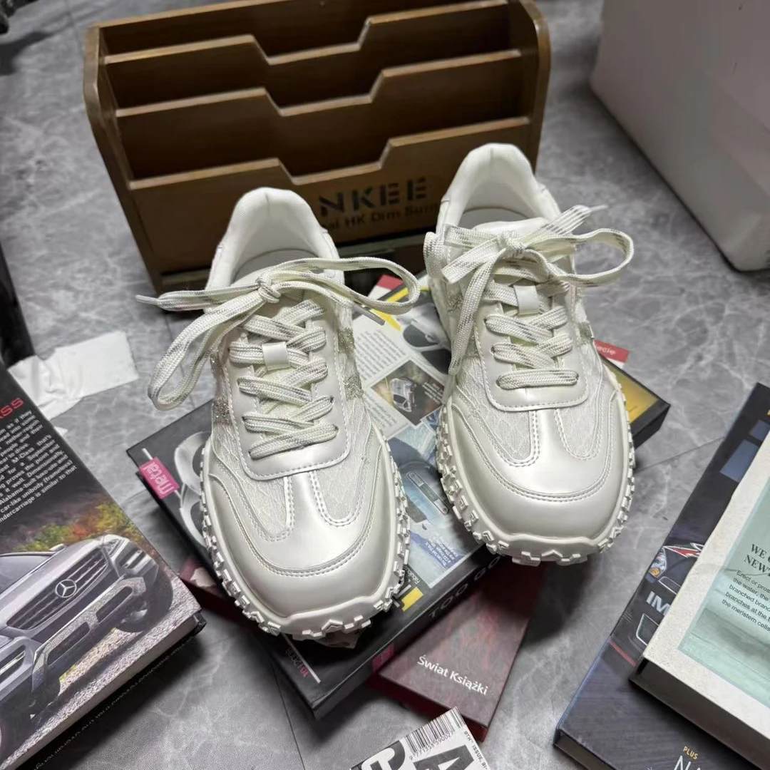 （隐藏·2）2025新款银色德训鞋透气网面休闲鞋配裙子女鞋2Q9A