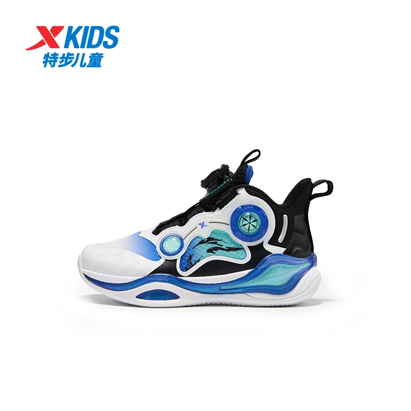 特步儿童耐磨缓震大底小童男复古百搭柔软篮球鞋675315129300
