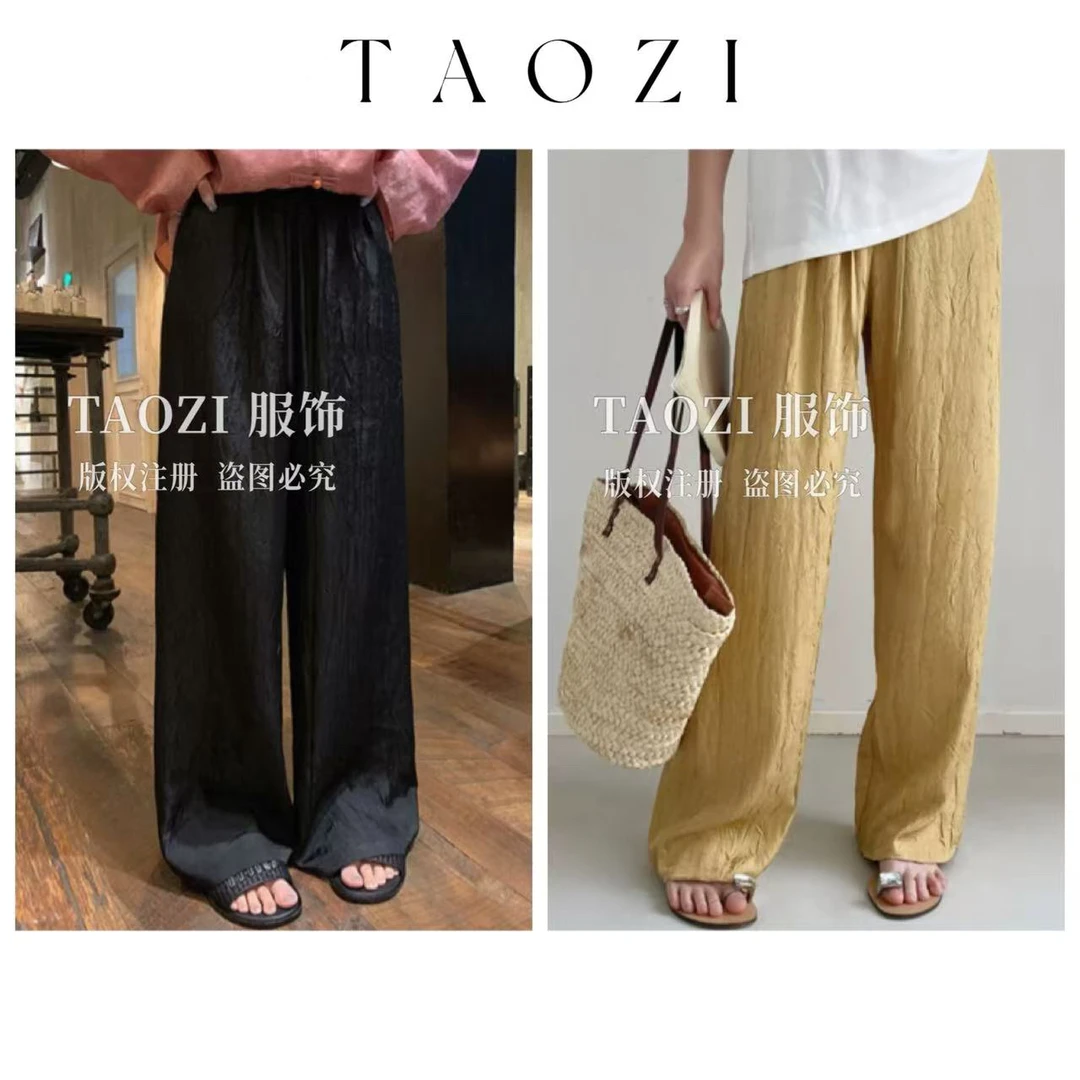 【桃子自制】03600【镇店裤】 夏季显瘦褶皱裤真的好穿 版型特别好