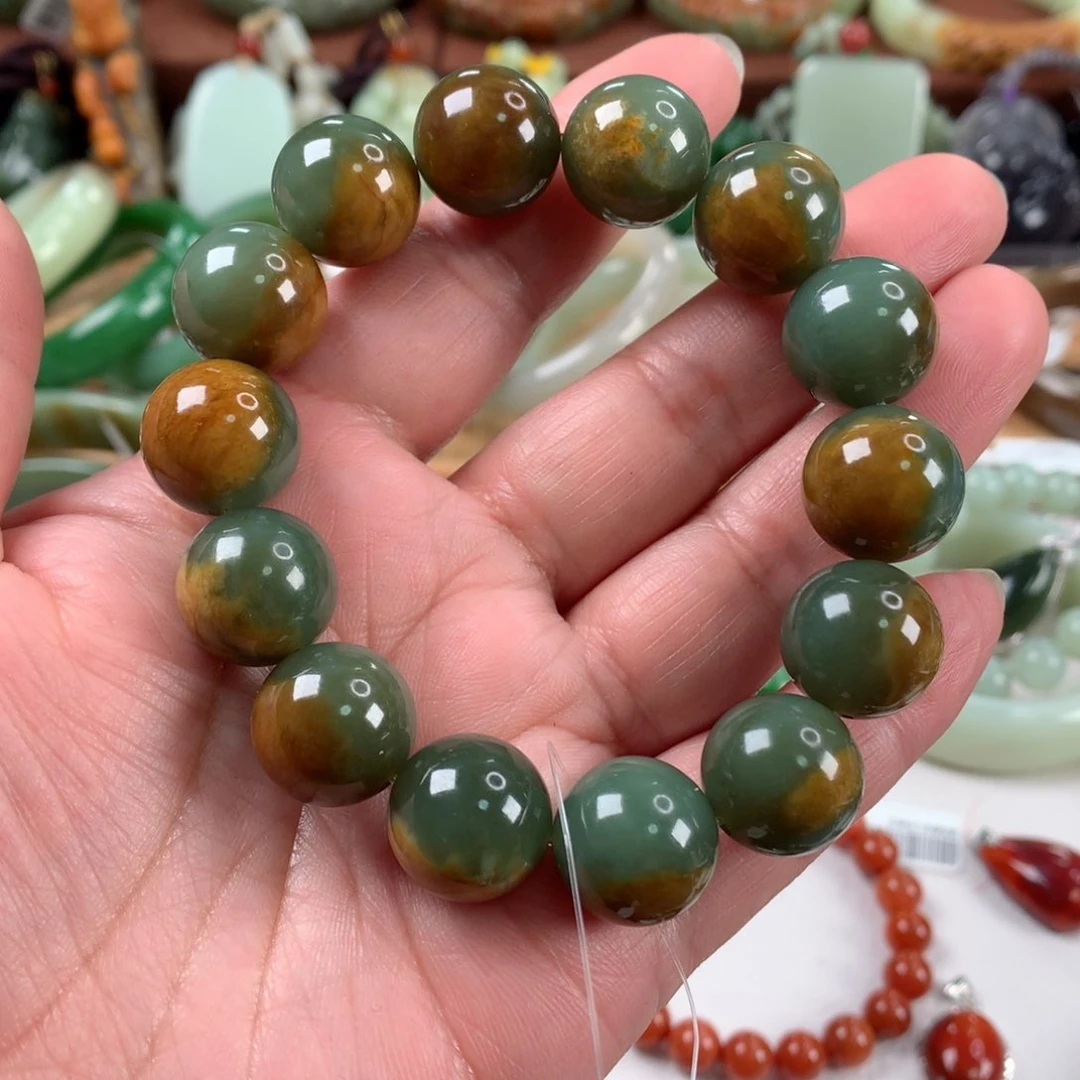 和田玉手链未镶嵌卡16