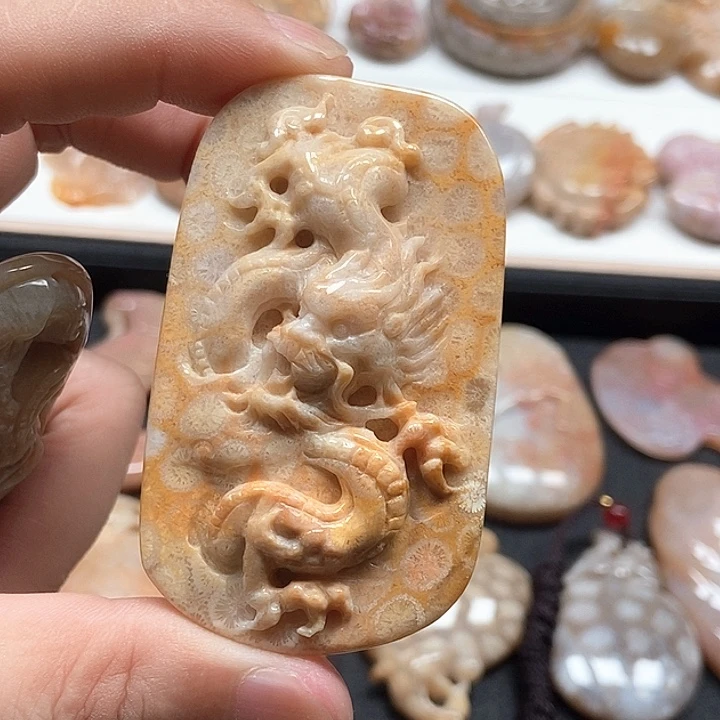 硅化珊瑚（珊瑚玉）未镶嵌颈饰