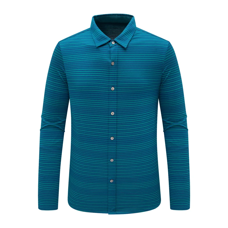 AB436歌男式春秋长袖衬衫 桑蚕丝百搭商务休闲上衣 时尚都市