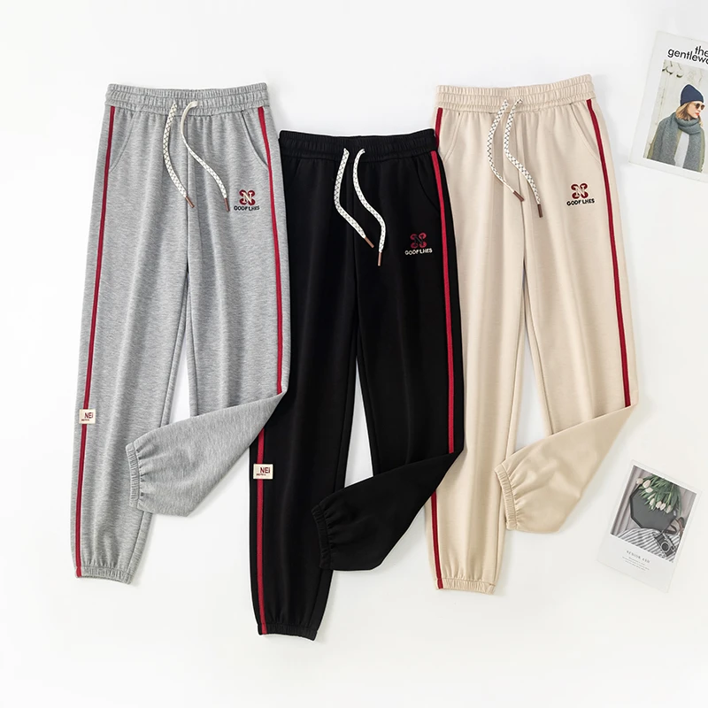 2025新上秋季款空气棉卫裤舒适不褪色不起球男女款休闲条纹运动裤