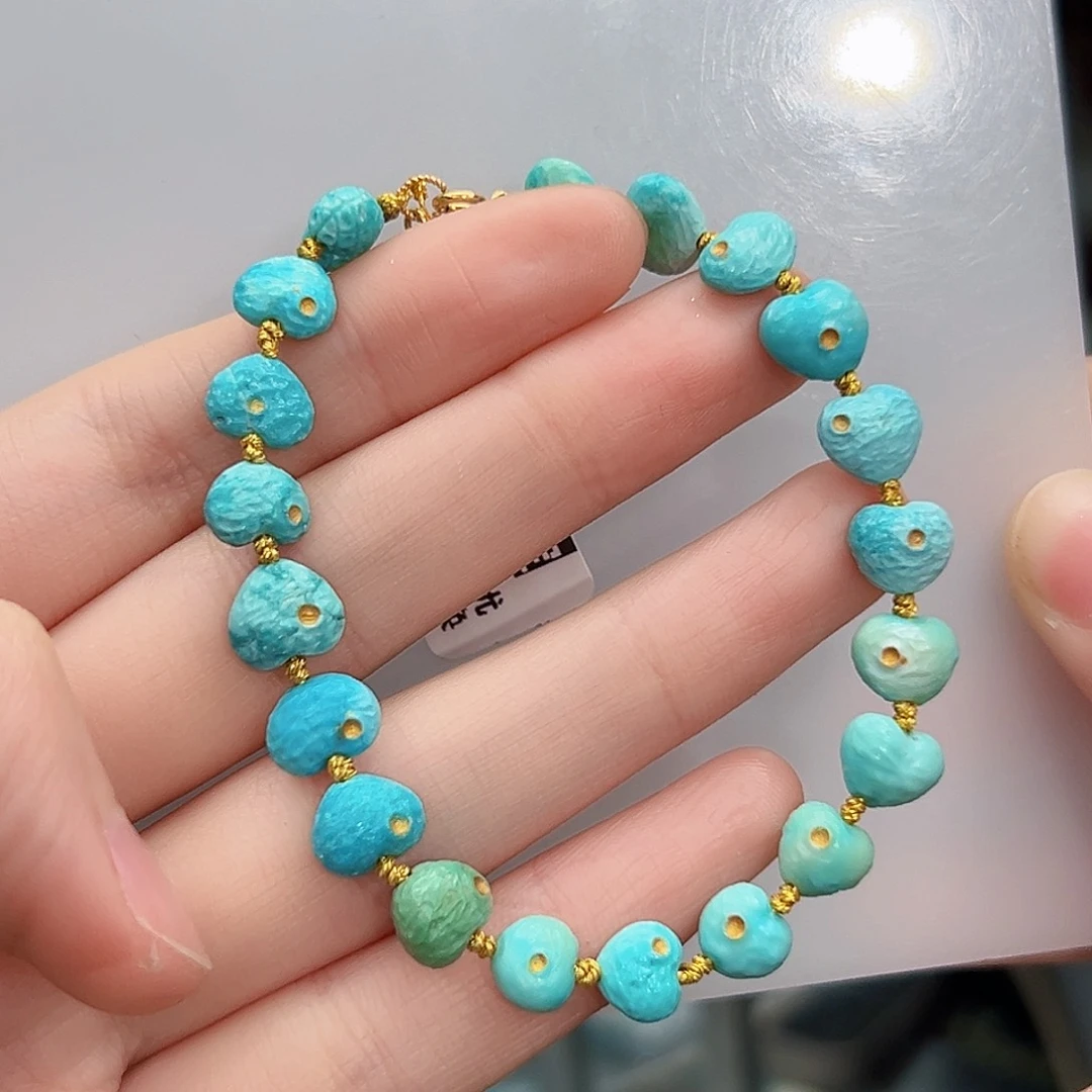 绿松石珠宝奇石18K金镶嵌