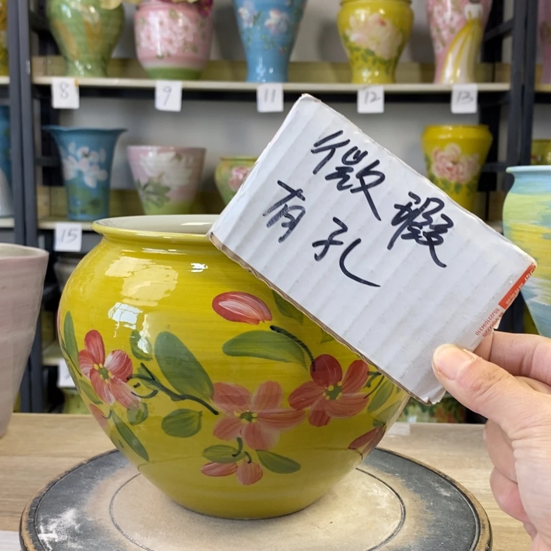 景德镇手工手绘陶瓷花盆