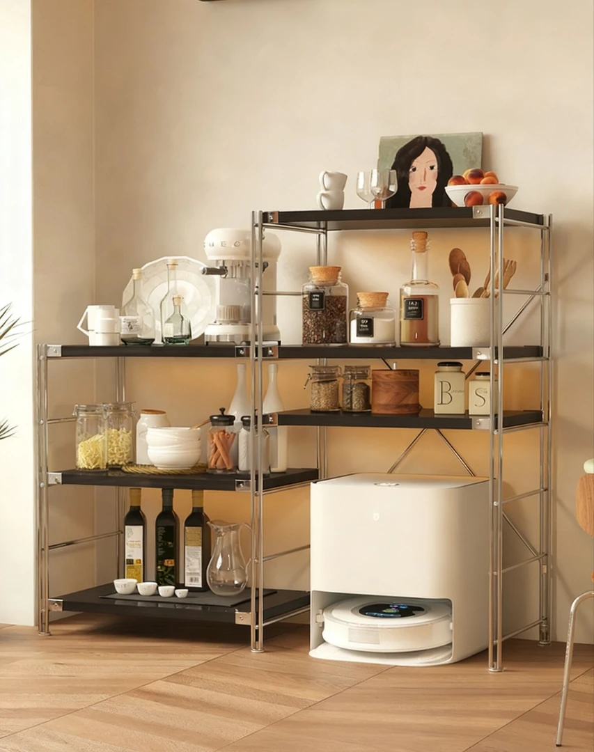 下空式置物架家用多层收纳架客厅移动储物架书架扫地机器人高脚架