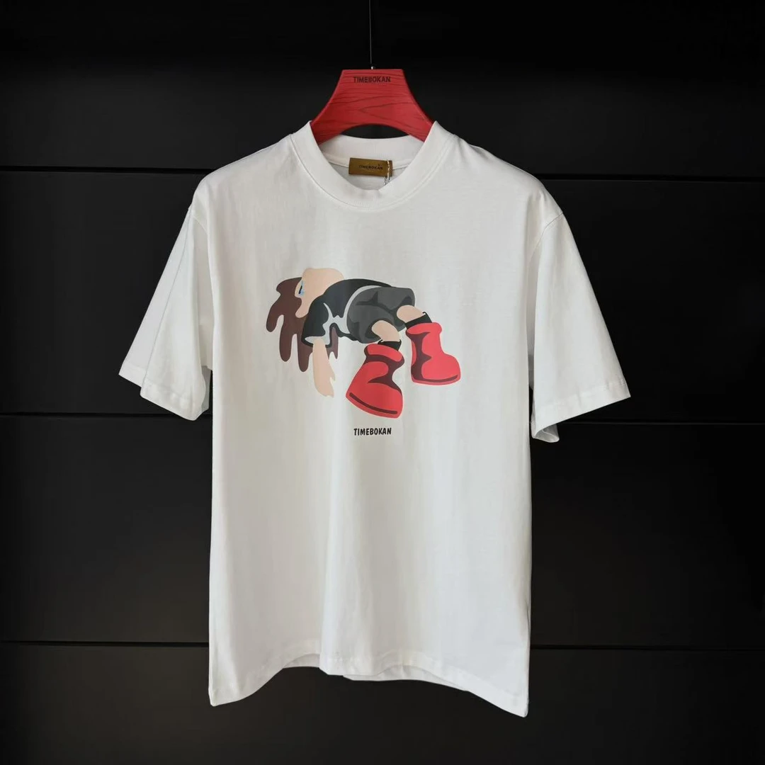 【TIME BOKAN】男士春夏潮流百搭时尚情侣圆领新款短袖T恤77305