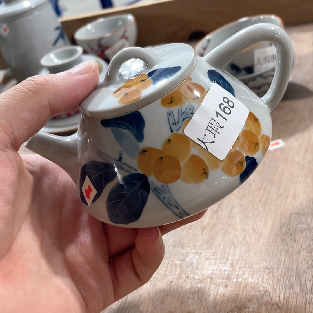 釉下手绘茶具微瑕