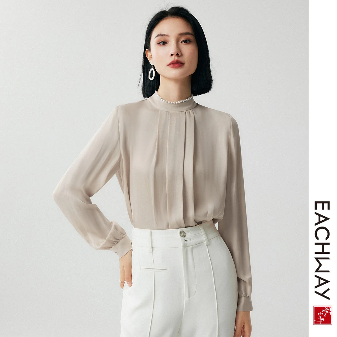【顺滑醋酸衬衫】2024秋季气质通勤衬衣女精致优雅上衣