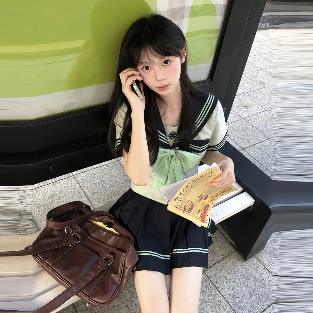 火星家JK【薄荷中】jk水手服原创水手服女短袖夏制服日系学院风套装