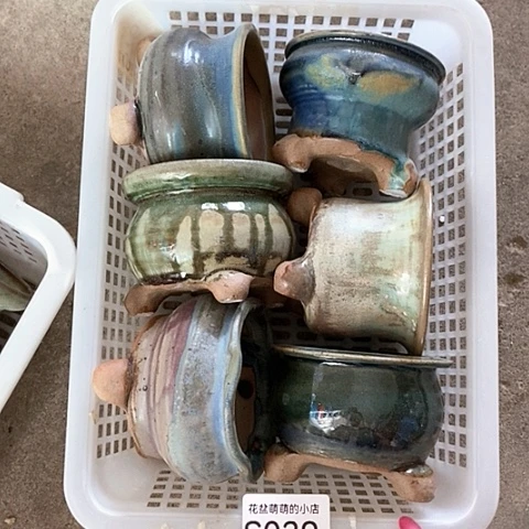紫砂花盆039微瑕品口径7单8左右