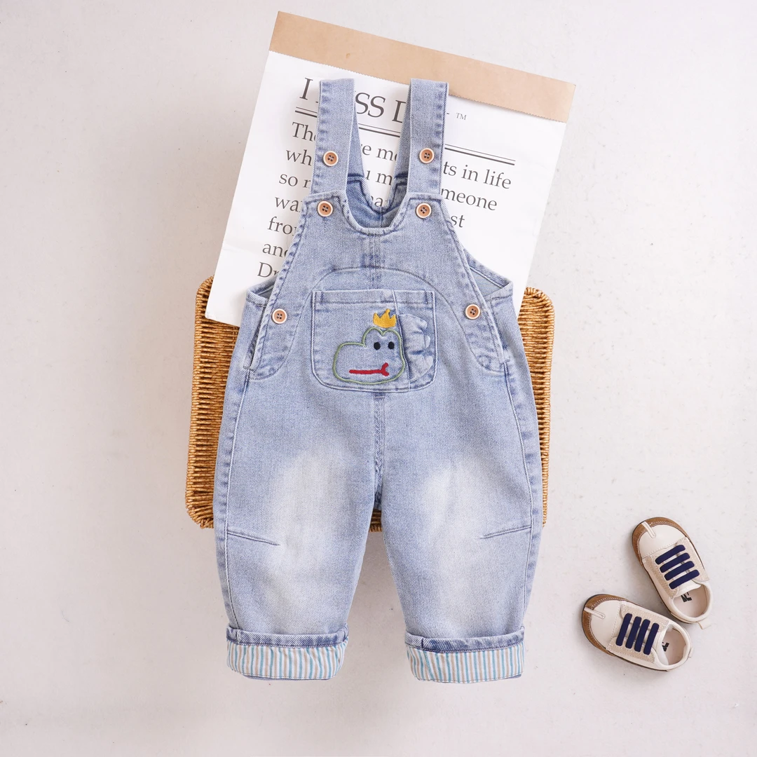 宝宝背带裤春季新款0-4岁男女儿童软牛仔潮酷百搭婴儿连体衣