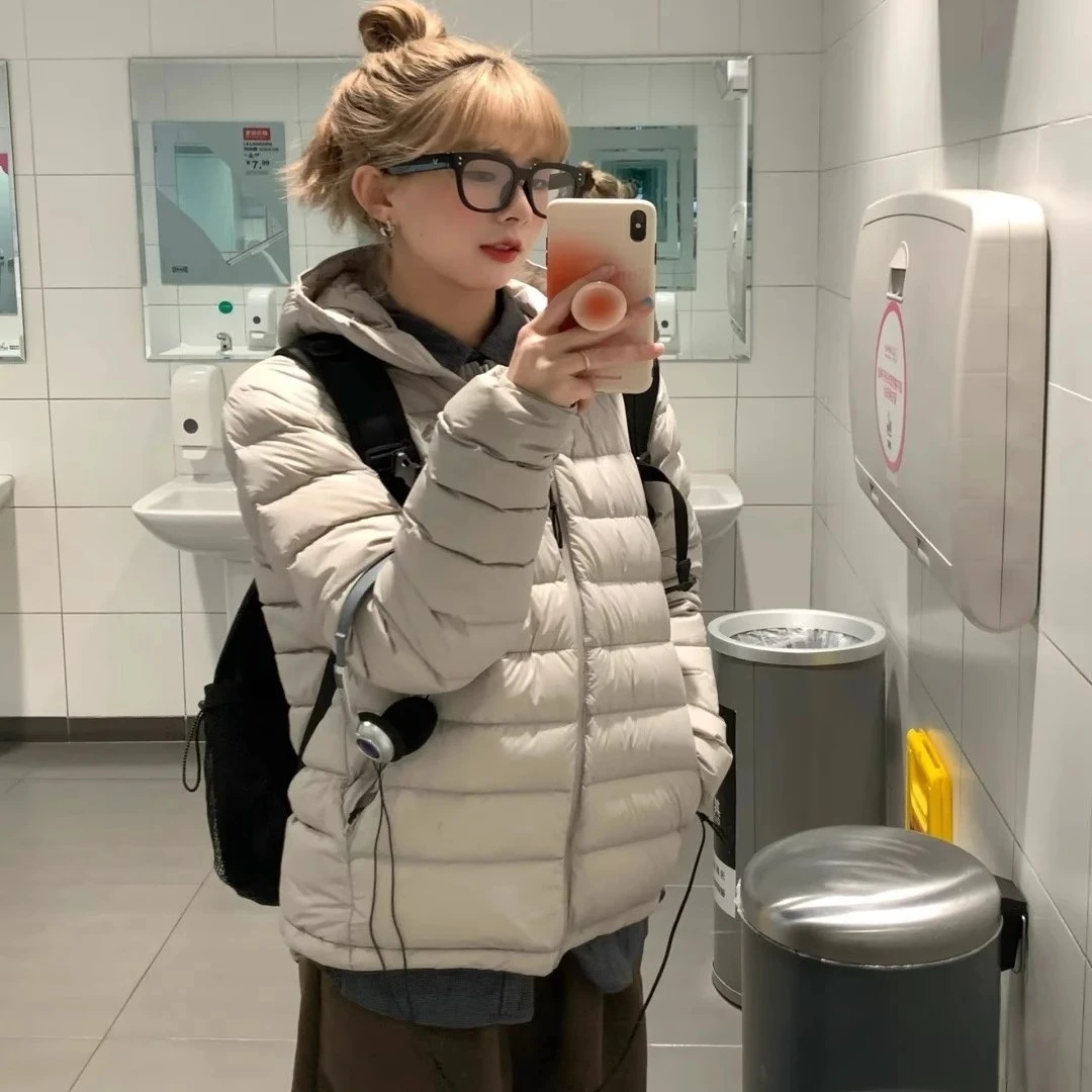 排骨轻薄棉服冬季2025新款男女棉袄连帽保暖棉衣棉袄短款修身外套