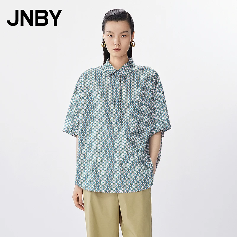 【商场同款】JNBY/江南布衣25夏新品衬衫宽松直筒衬衫领5P5210260