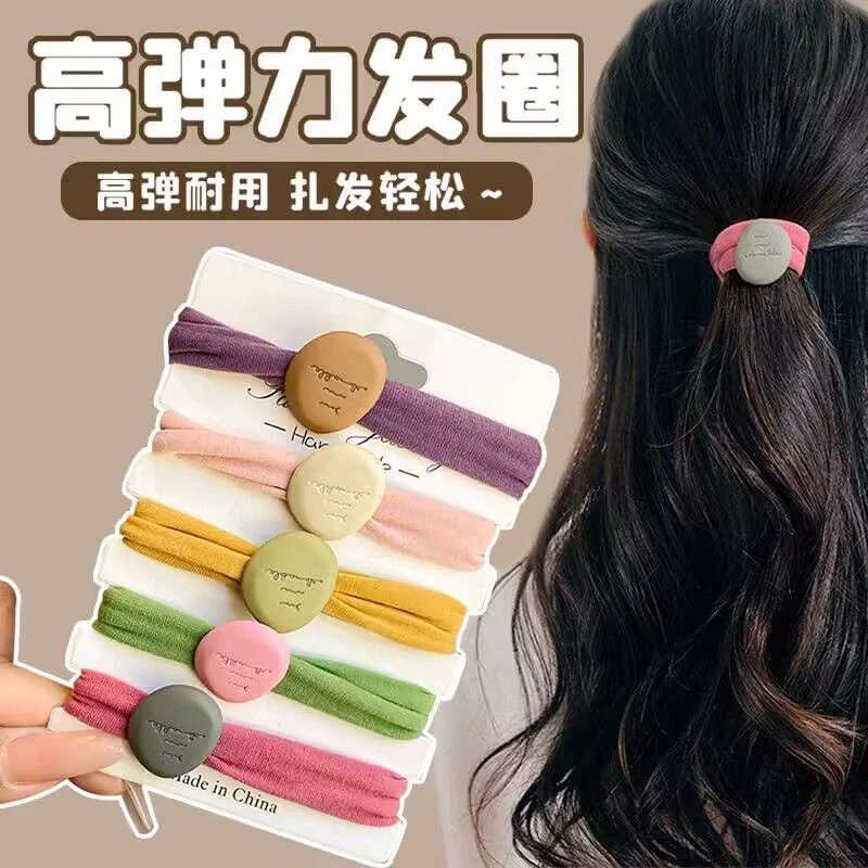 新款甜美系彩色字母发绳高弹力耐用学生发圈头绳ins风柔软发饰