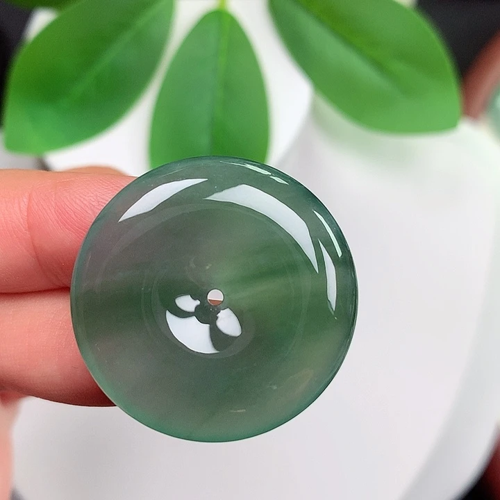 颈饰未镶嵌翡翠平安扣 29.3x5.3mm