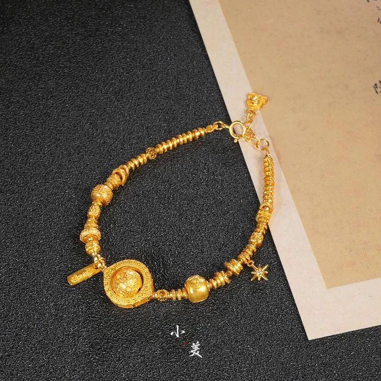 多金・18K金吸米星盘缠手链 G9726