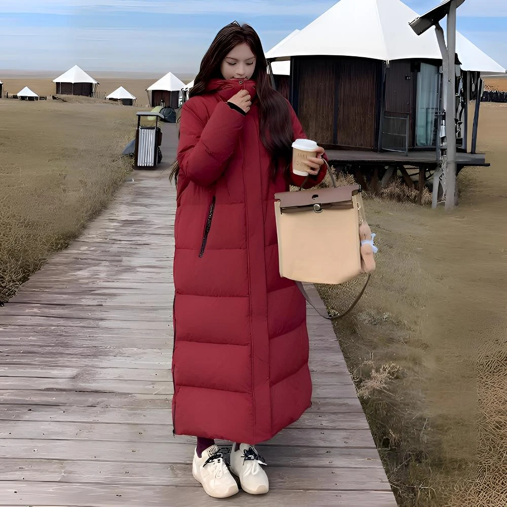 东北零下30度长款韩版棉服加厚保暖到脚踝情侣冬季哈尔滨旅游装备