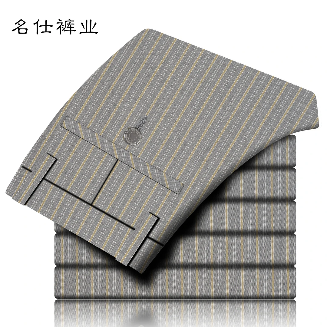 条纹薄款复古修身商务休闲休闲裤韩版格子格纹修身夏季休闲裤