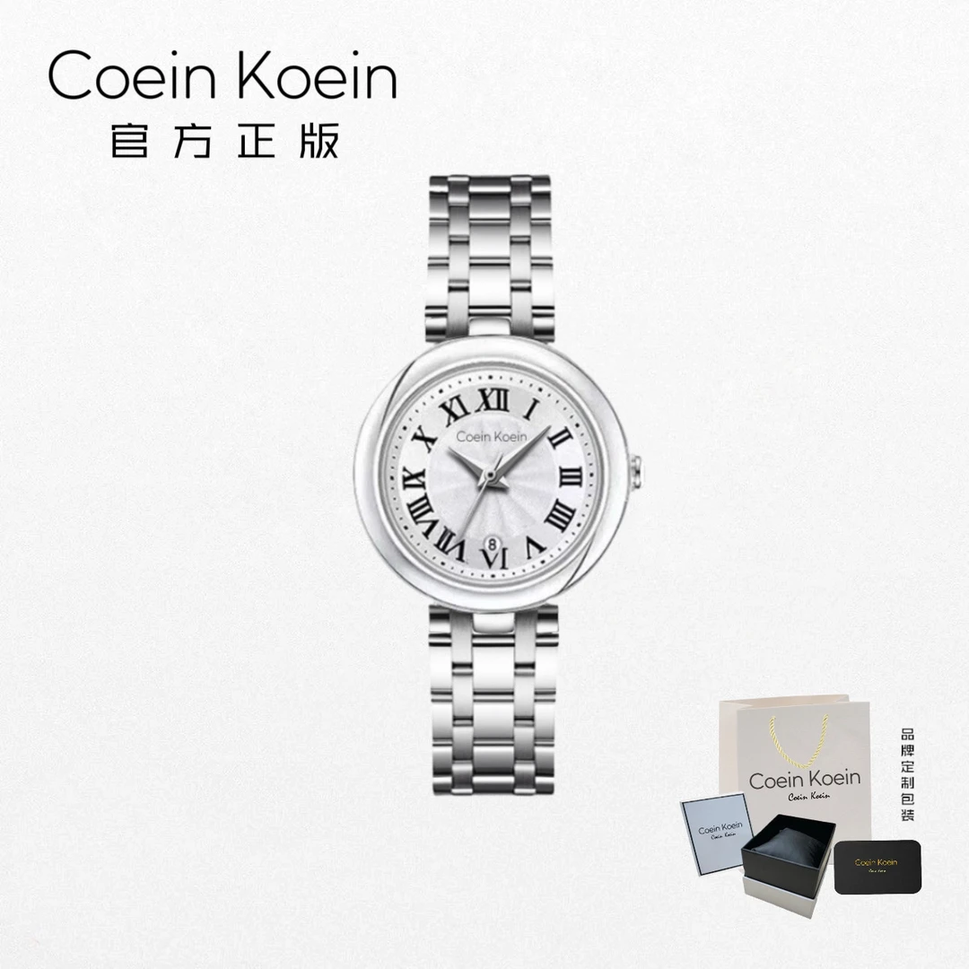 Coein Koein【官方正版】CK3988小美人休闲商务带日历手表女士腕表
