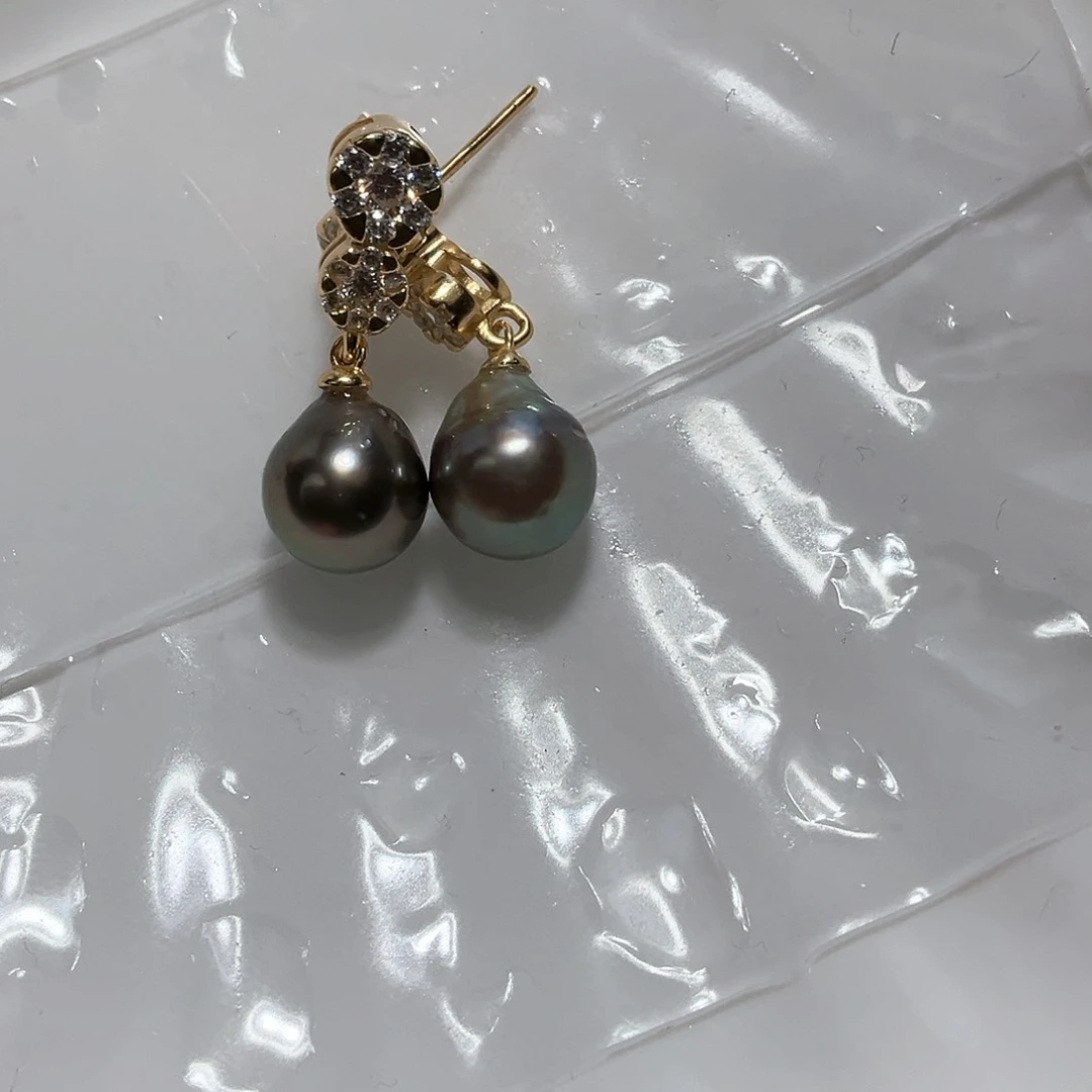 海水珍珠耳饰银S925镶嵌