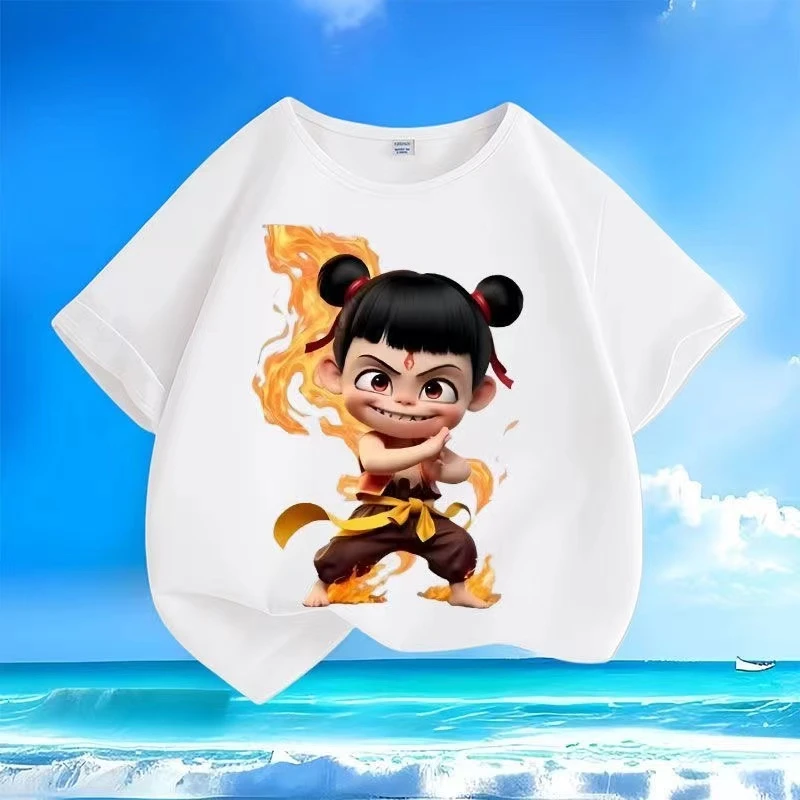 （哪吒九宫格表情包）现货限量！纯棉宽松T恤亲子系列