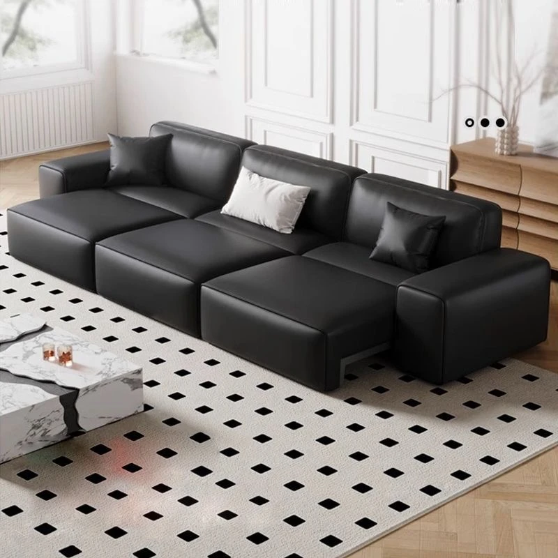 大黑牛沙发床 家用智能客厅家具 意式极简轻奢皮艺电动功能沙发