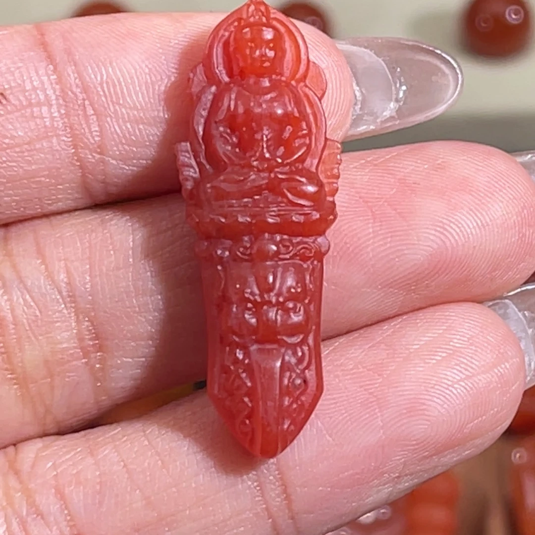 南红玛瑙未镶嵌干掌料金刚杵34.5*12.7*6.5mm